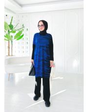 peri çizgili oversize salaş triko tunik sax 2