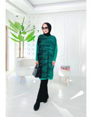 peri çizgili oversize salaş triko tunik benetton