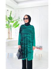 peri çizgili oversize salaş triko tunik benetton 2