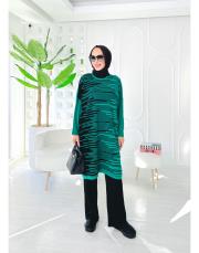 peri çizgili oversize salaş triko tunik benetton 4