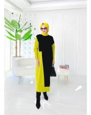 elisa merserize fırfırlı triko elbise yağyeşili 2