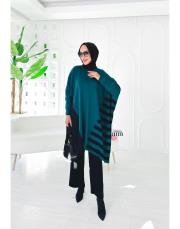 arsel merserize çizgili tunik zümrüt 4