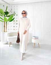 düğmeli merserize ferace hırka taş 2