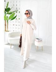 düğmeli merserize ferace hırka taş 3