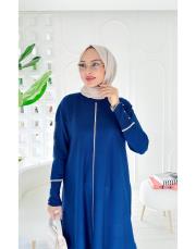 biyeli diz altı  triko tunik lacivert 2