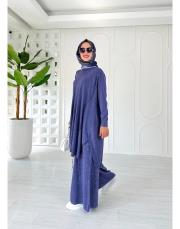 lace %100 pamuk ip triko tunik lila 2