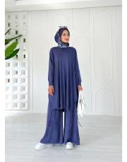 lace %100 pamuk ip triko tunik lila 3