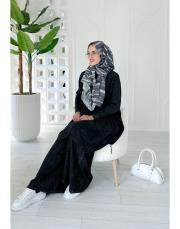 lace %100 pamuk ip triko tunik siyah