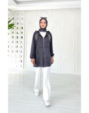 alix oysho şeritli kap antrasit