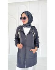 alix oysho şeritli kap antrasit 2