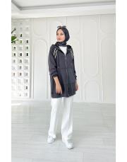 alix oysho şeritli kap antrasit 3