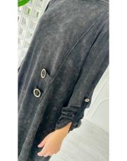 helen pamuk triko tokalı elbise siyah 2