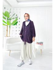 eyşa pamuk triko hırka mor 2