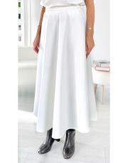 scuba beli lastikli etek beyaz