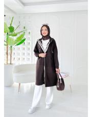 fashion üç iplik spor kap acı kahve