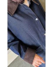 lucas denim kadife detaylı kap lacivert 3