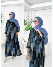 ithal daire kadife elbise siyah