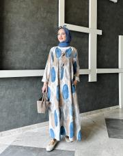 ithal daire kadife elbise taş