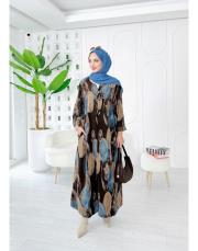 ithal daire kadife elbise kahve