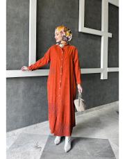 ithal fersaa kadife aplike detay gömlek kiremit