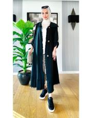 pamuklu püsküllü kap siyah