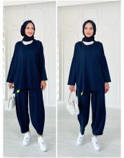 retro iki ip salaş takım lacivert