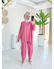 retro iki ip salaş takım pembe