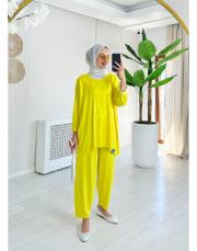 retro iki ip salaş takım sarı