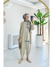 retro iki ip salaş takım sütlü kahve