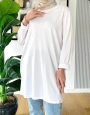 penye pamuklu uzun kol içlik ekru