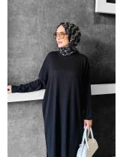 salaş triko pantolonlu takım siyah 2