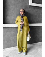 salaş triko pantolonlu takım yağyeşili 2