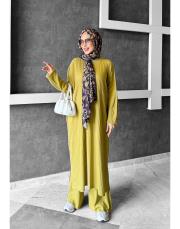 salaş triko pantolonlu takım yağyeşili 3