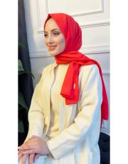 l jakarlı şal kırmızı