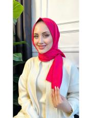 l jakarlı şal fuşya