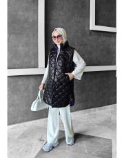 beta kapitone yelek siyah