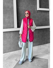 beta kapitone yelek fuşya 2