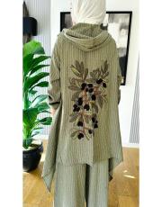 zeytin nakışlı tasarım takım haki 3