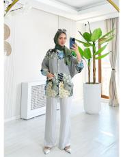 tasarım parlak krep gömlek gri 2