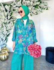 masha ithal ceketli keten takım benetton 2