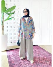 masha ithal ceketli keten takım vizon 2