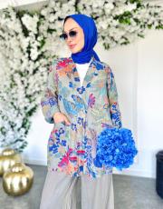 masha ithal ceketli keten takım vizongri