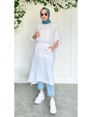 ithal solin keten elbise tunik ekru 2