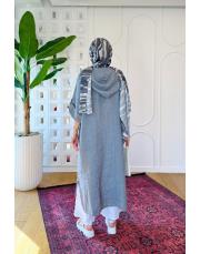 ithal solin keten elbise tunik gri 2