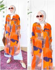 color ithal %100 pamuk gömlek turuncu