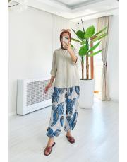 asena ithal viskon şalvar  pantolon taş