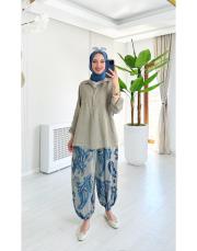 asena ithal viskon şalvar  pantolon vizon