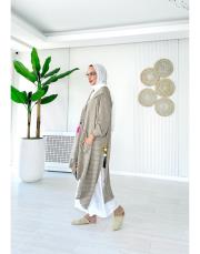 çizgili gofre cadı kap bej 3