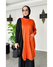 arven merserize triko salaş tunik turuncu