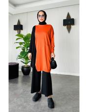 arven merserize triko salaş tunik turuncu 3